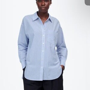 Madewell Light Blue Striped Casual Shirt